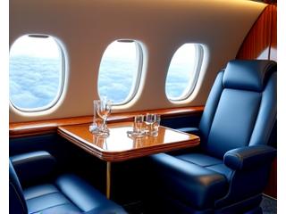 Intérieur luxueux d'un jet privé, symbolisant les options de transport exclusif.